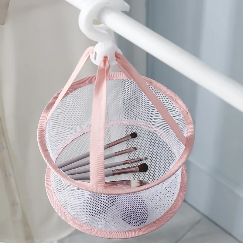 Clothes Drying Net Mini Underwear Socks Hanging Basket Dustproof Windproof Cosmetic Sponge Puff Brush Drying Net Laundry Storage 3