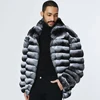 Men Real Fur Coat Winter Genuine Fur Bomber Jackets Rex Rabbit Fur Coats Luxury High Quality 1