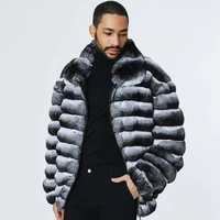 Men Real Fur Coat Winter Genuine Fur Bomber Jackets Rex Rabbit Fur Coats Luxury High Quality 1