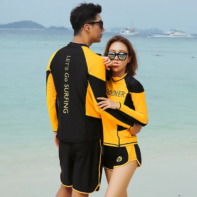 Wetsuit Split Long-sleeved Swimsuit Men and Women Surfing Suit Snorkeling Swimming Rafting Sun Protection Suit Jellyfish Suit