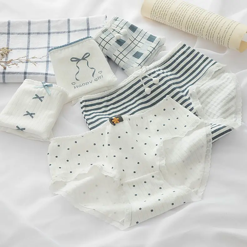 

5PCS Kids Cartoon Cotton Soft Panties for Girls Antibacterial Briefs 3+y Young Children Underwears Baby Thin Breathable Knickers