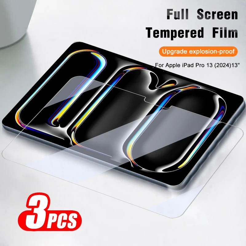 

Стекло Padpro13 2024 3 шт. Защитное стекло для Apple iPad Pro 13 11 (2024) iPadpro 5th 7th защита экрана i Pad Air 13 11 2024