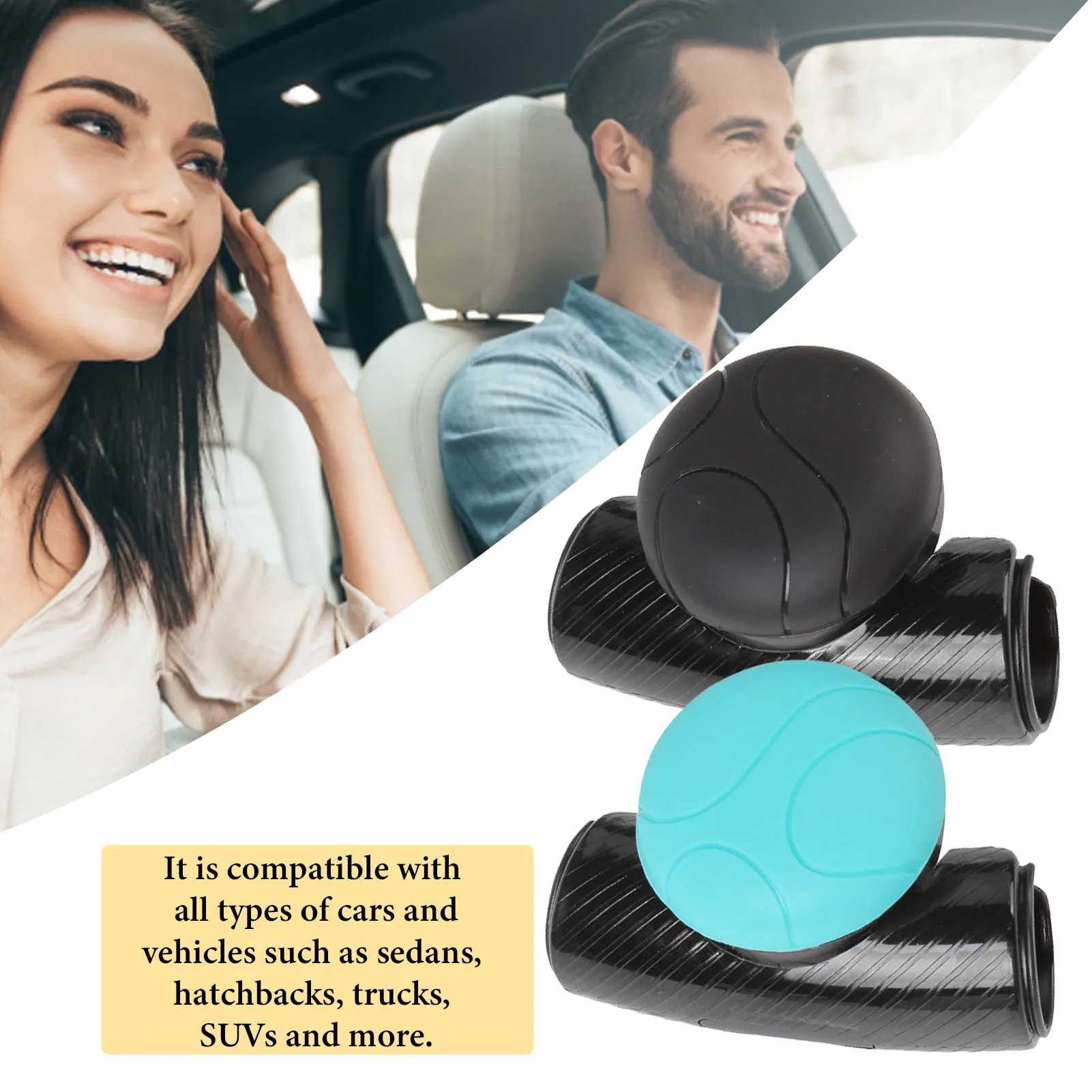 Pomello Universale Per Volante Auto – JawGrew, Controllo Con Una Mano, Rotazione 360°, Impugnatura Antiscivolo In Silicone, Accessorio Per Guidare Con Facilità (Nero)