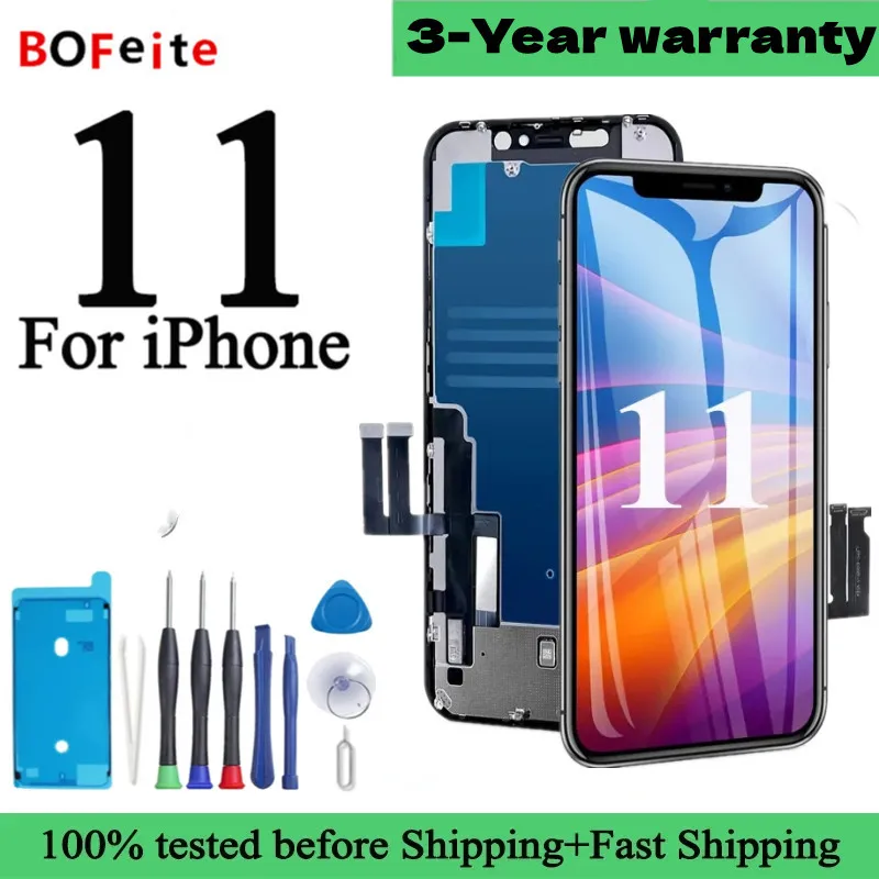 

BoFeite 100% протестированный экран дисплея для iPhone 11 3D сенсорный экран дигитайзер Incell запасные части True Tone 3-летняя гарантия
