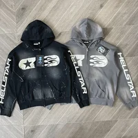 Hellstar Studios Zip Up Cotton hoodie with zipper wash 1