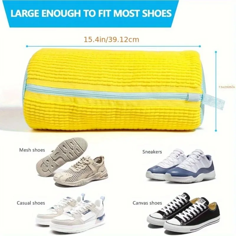 Heavy-Duty Shoe Laundry Bag with Dual-Color Zipper - Machine Washable Universal Protector for Sneakers &  Casual Shoes