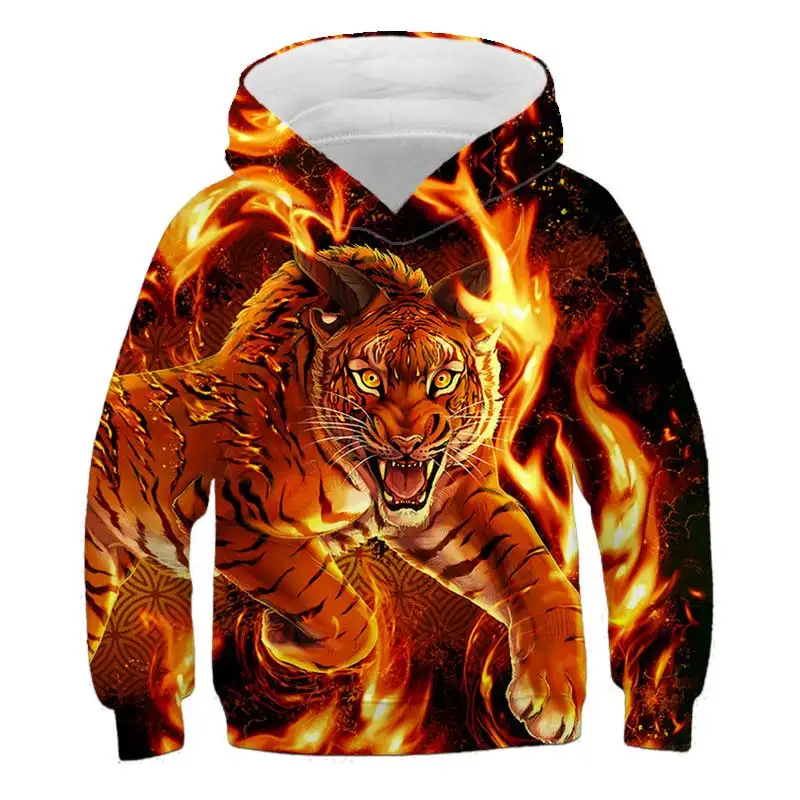 Tiger Brushed Thumb Hole Zip Up Hoodie -assorted colors