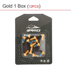 Vibrant Plated Steel Alloy Bicycle Disc Brake Rotor Screws - 12-Piece Set (Gold 1 Box)