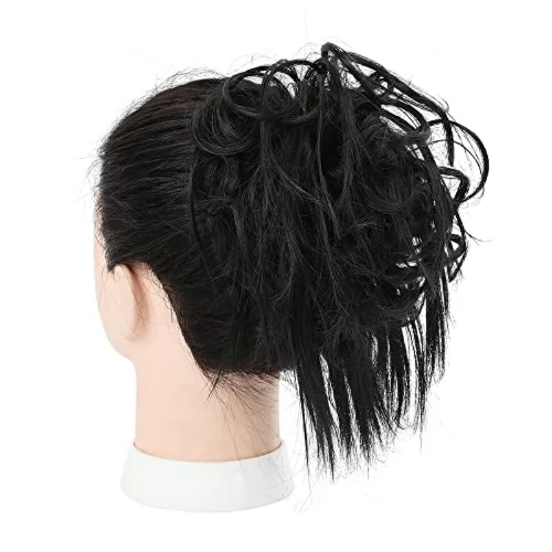 support hair piece short ponytail braid artificial hair loop extension band elastic rubber band fake bun accessories