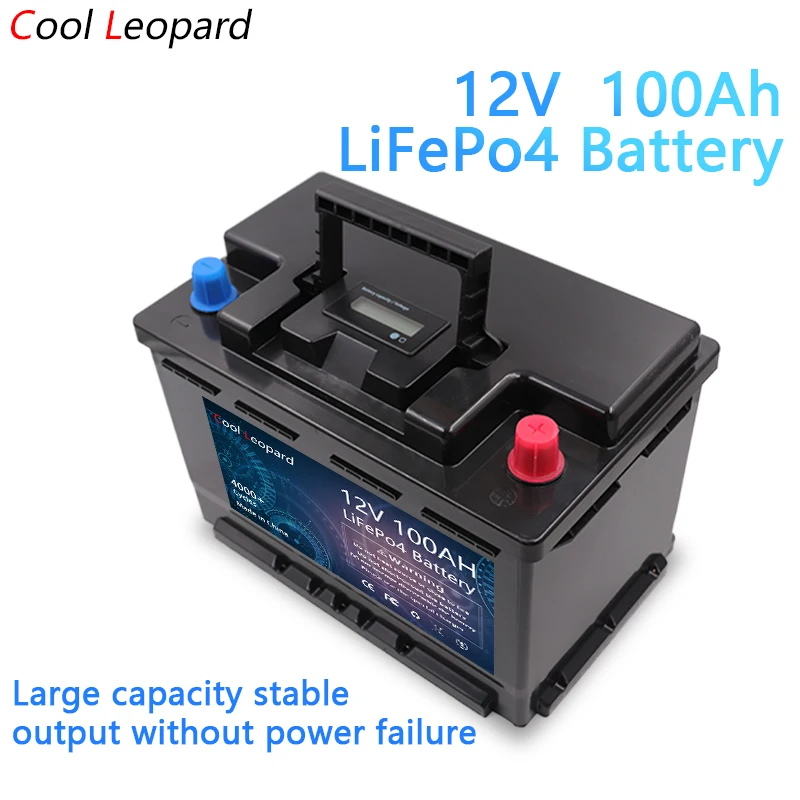 

12V 100Ah LiFePO4 Battery for RV Campers Waterproof Golf Cart Batteries Off-Road Off-grid Solar Energy Replacement Batteries