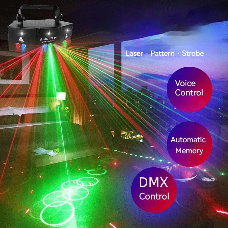 SAROK Stage Light LED Voice Control 9 Eye Laser Lamp With Remote Control Projection Light For KTV Christmas Starry Sky