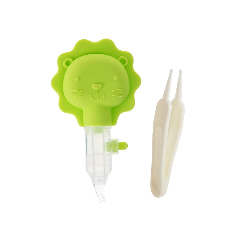 Baby Cartoon Nasal Aspirator Tweezer Set Get Storage Box Soft Silicone Children Anti-Backflow Nasal Aspirator Baby Health Care