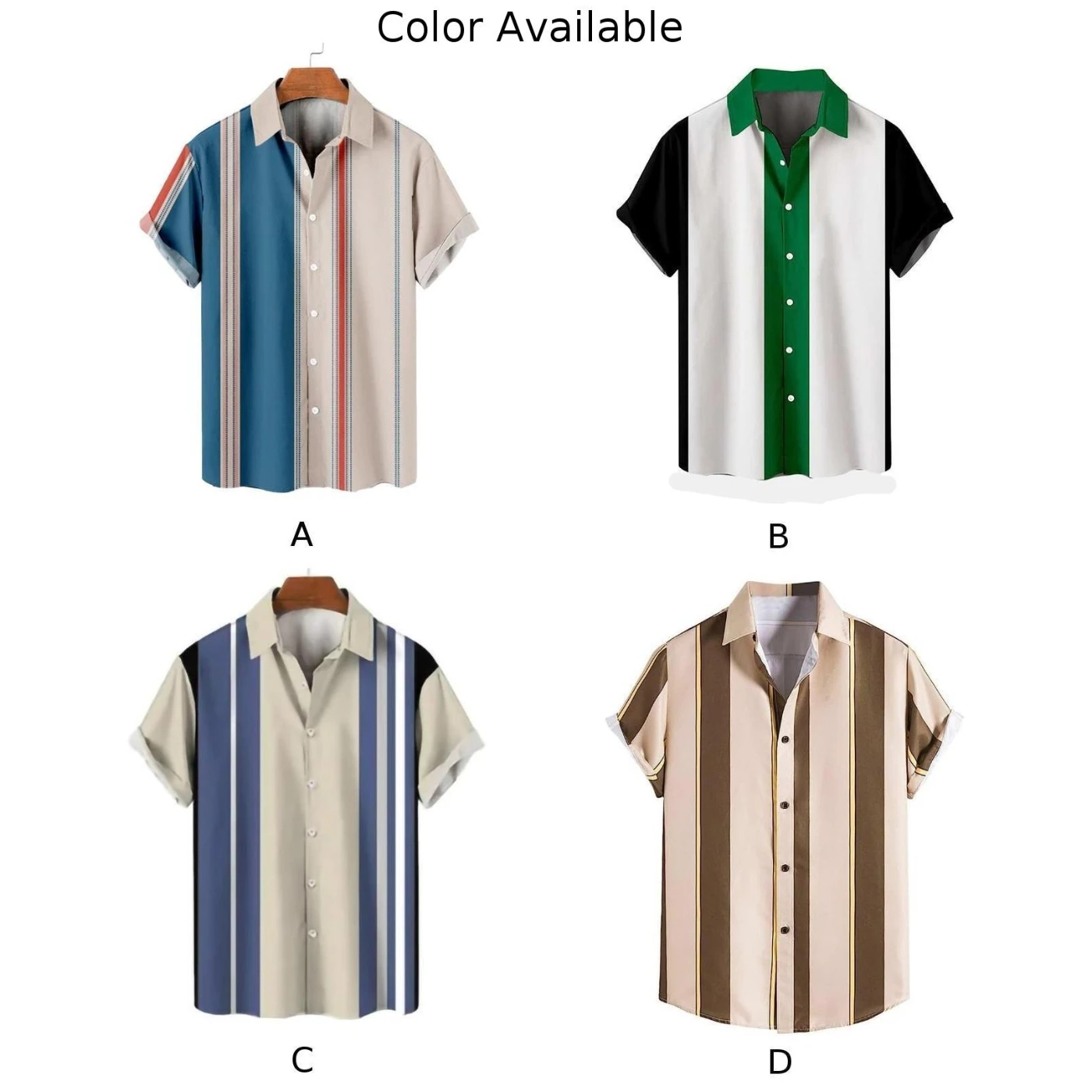 Look your Best this Summer with this Mens Short Sleeve Button Down Hawaiian Beach Shirt Casual Striped M 2XL Sizes