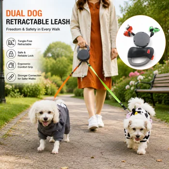 Dual Retractable Dog Leash 1