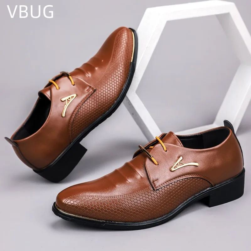 

Men's Business Leather Shoes Pointed Toe Casual Dress Shoes Wear-resistant Breathable Casual Comfortable Fashion Walking Light