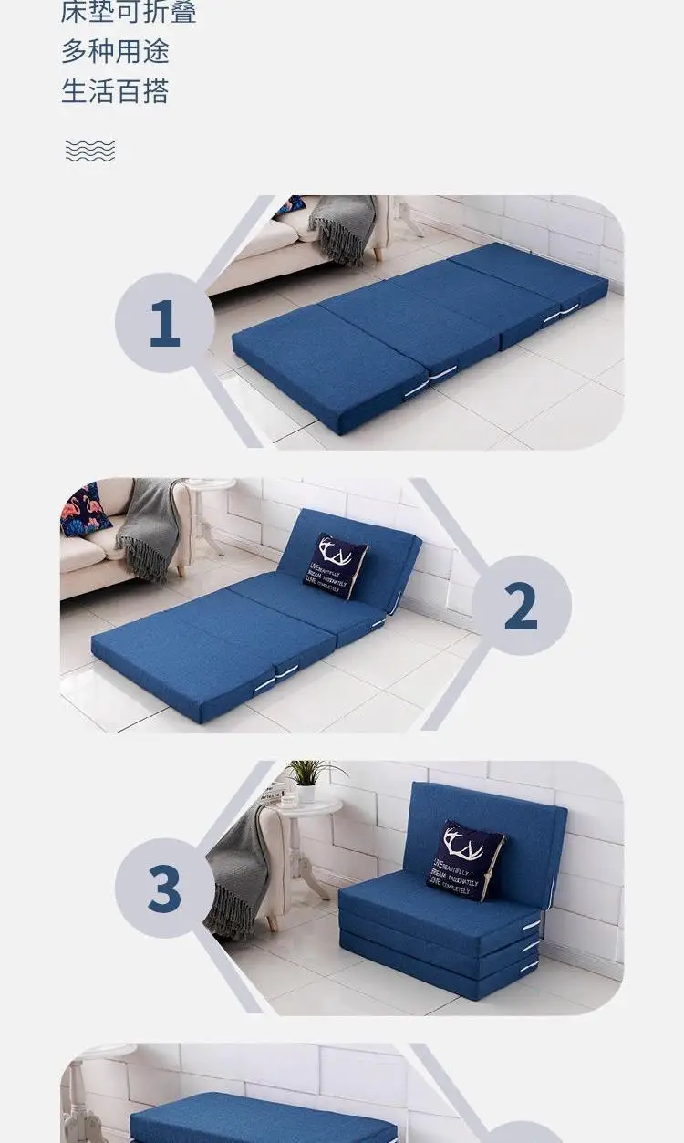 Description Picture 6 of itemClearance Multi Function Folding Sponge Mattress High Rebound Sponge To Pave The Office Single Lunch Break Sofa Lounge Chair