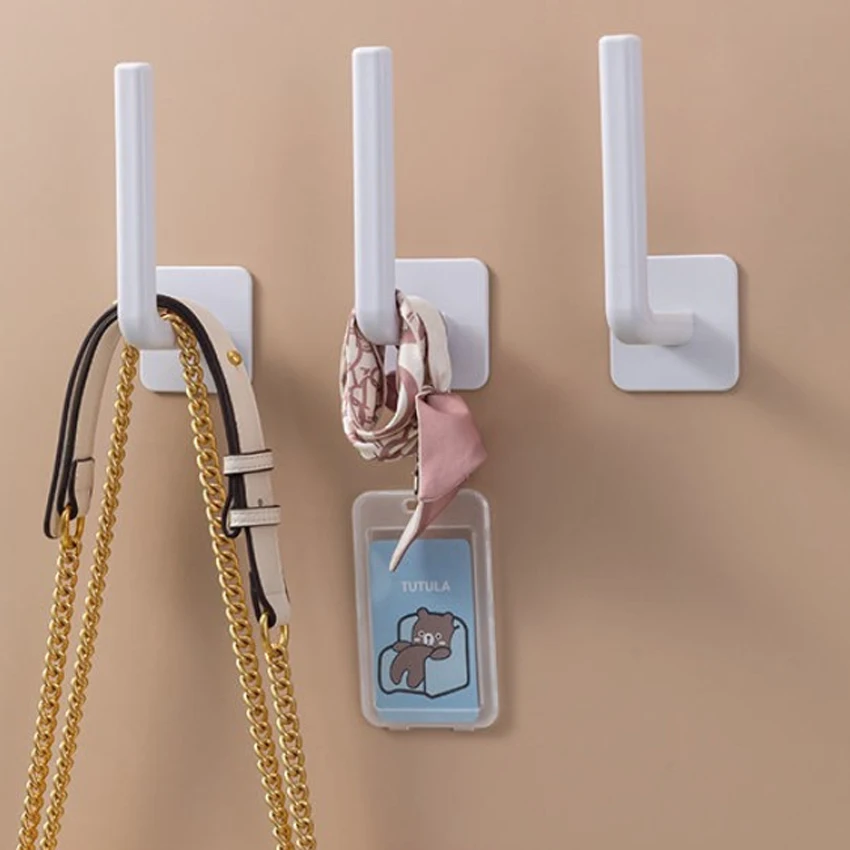 

6pcs Multi-functional adhesive hook for pot lid glass paper towel rack toothbrush shelf kitchen bathroom organizer