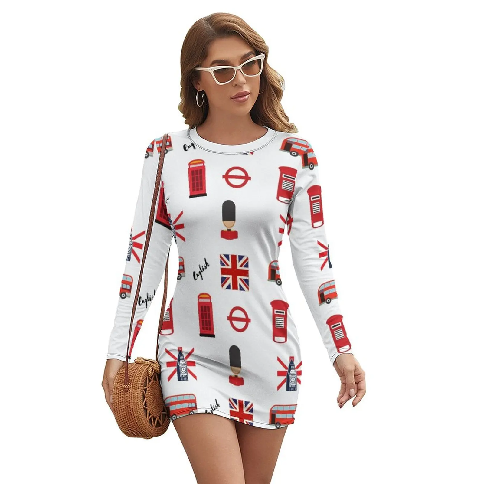 

UK English Long-sleeved Dress long sleeve dresses elegant women's dresses for wedding
