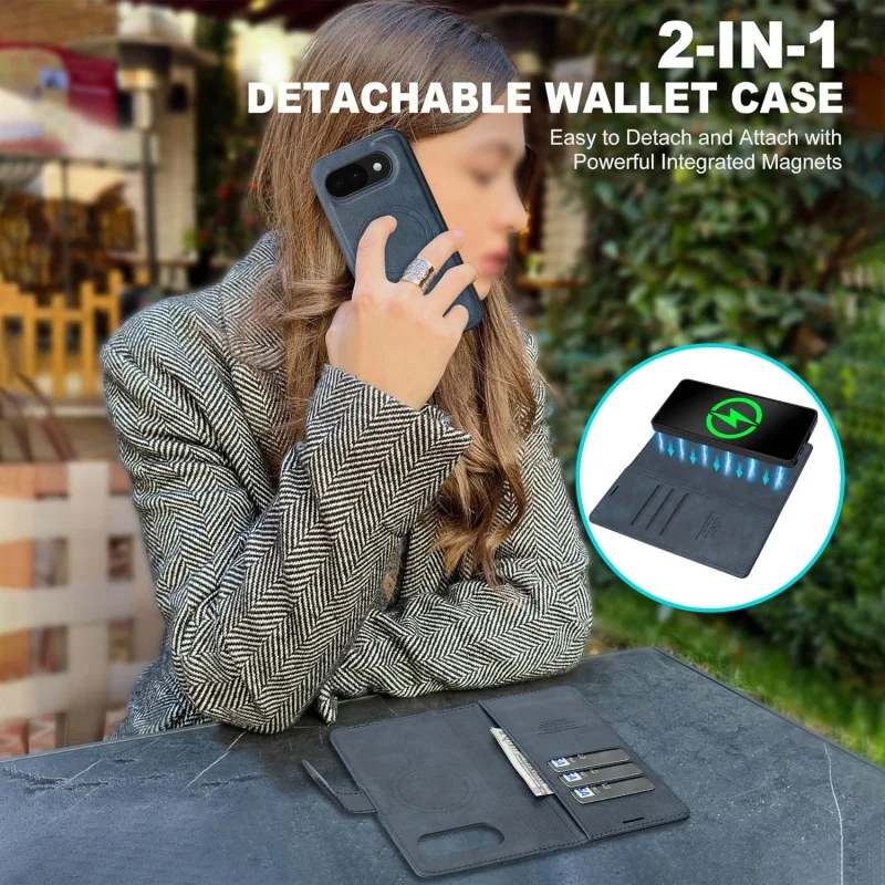 Versatile Detachable Leather Wallet Phone Case with Card Holder and Buckle