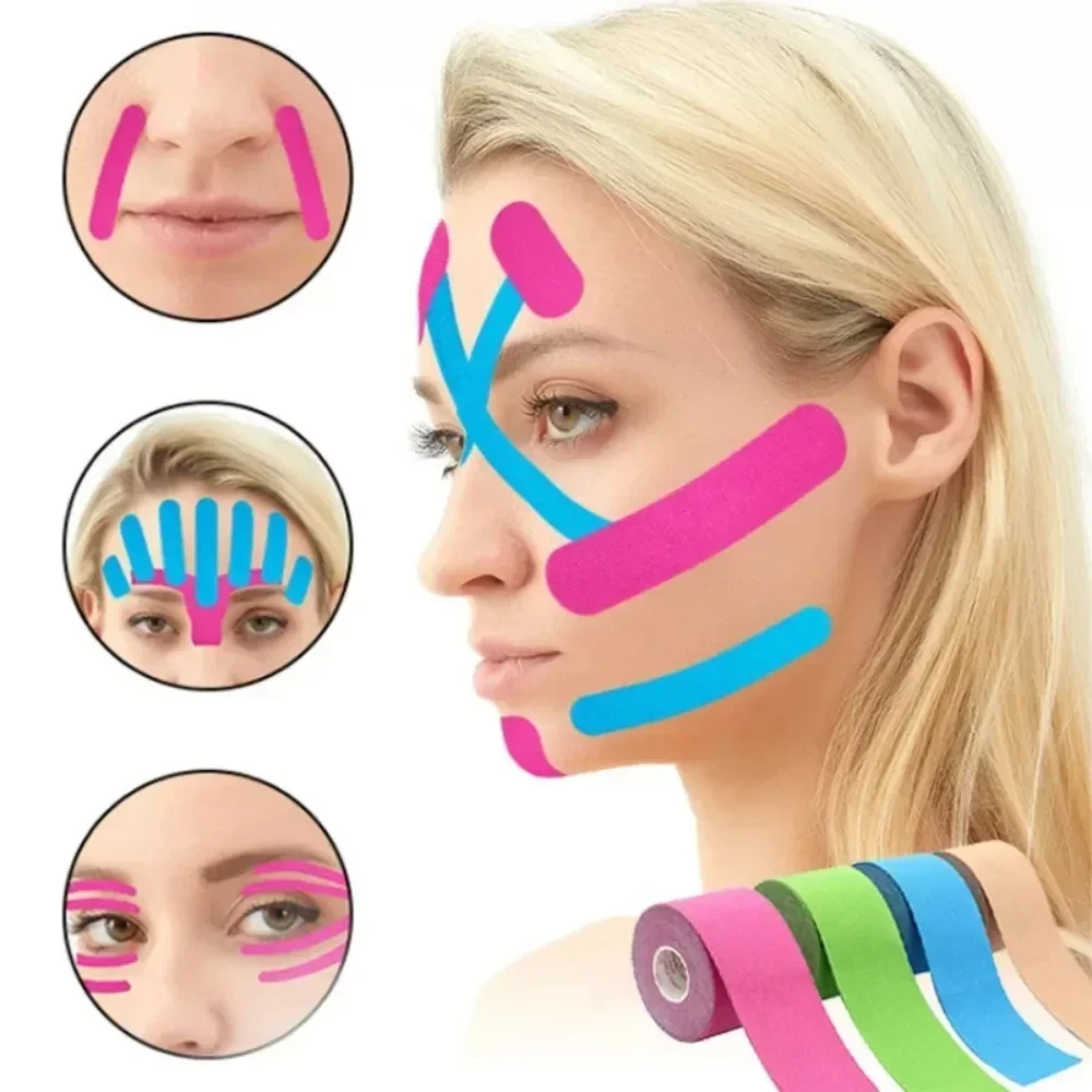 2.5CM x 5M Kinesiology Tape For Face V Line Neck Eyes Lifting Wrinkle Remover Sticker Tape Facial Skin Care Tool Elastic Bandage 2