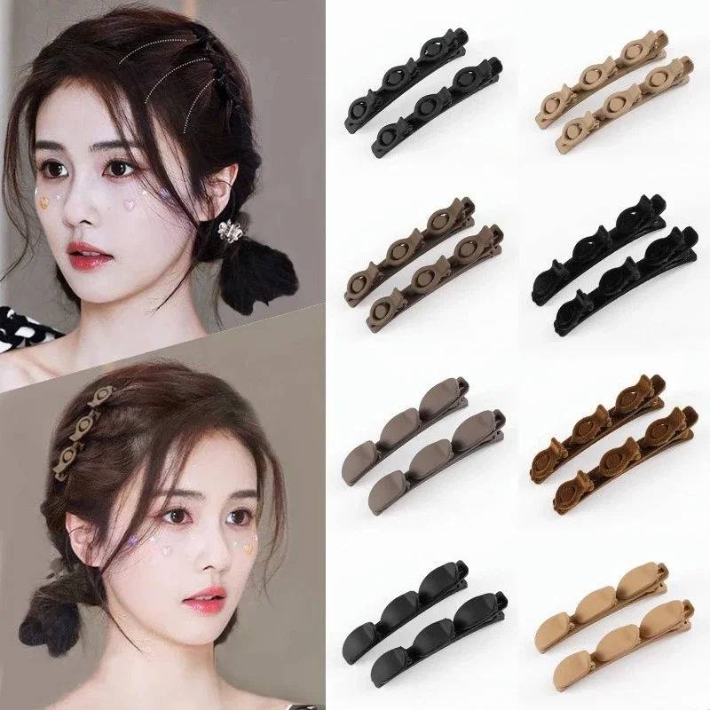 

Double Layer Braided Hairpin Acryli Frosted Women Hair Edge Clips Hair Side Bangs Clip for Girls Broken Hair Fixed Duckbill Clip