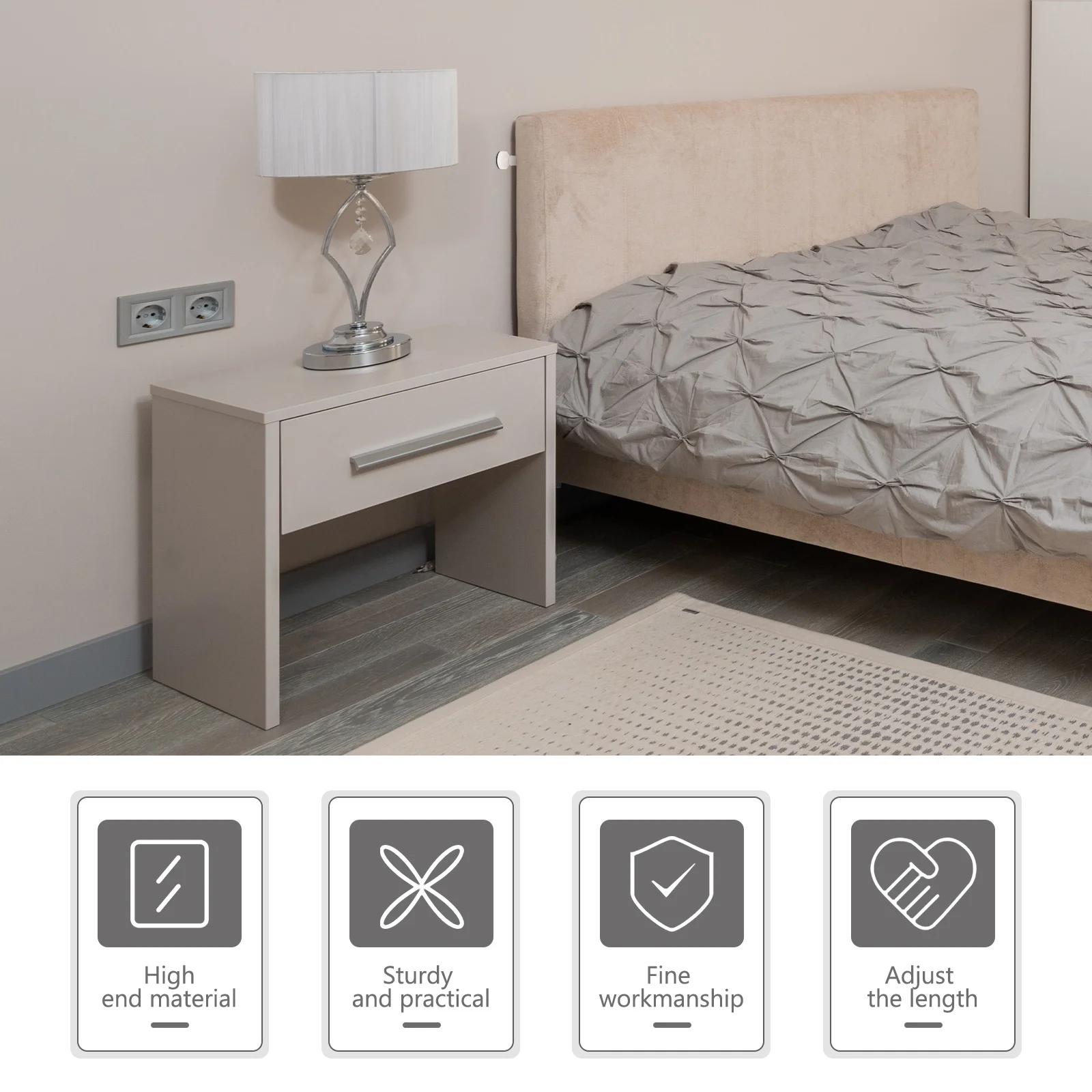 Adjustable Bed Wall Stoppers (2pcs) 4