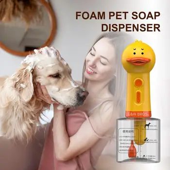 Yellow Duck Pet Cleaning Machine Type-C Charging Automatic Soap Dispenser For Cat & Dog Cleaning Bathing Liquid Soap Shampoo 3