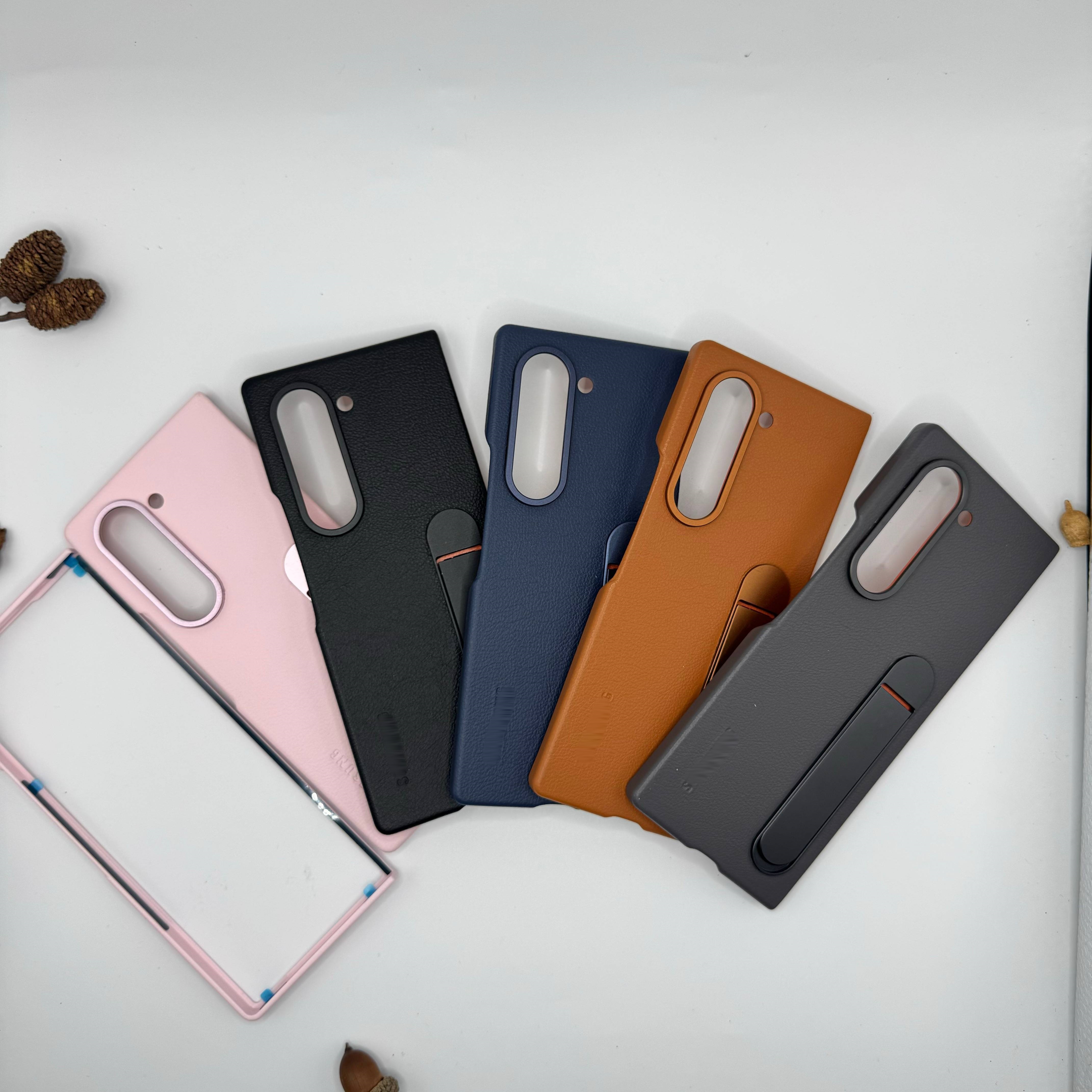 Luxury leather Bracket  phone Case For Samsung Galaxy Z Fold 6 Phone Shell High quality original leather Z Fold6 Shockproof  ï»¿