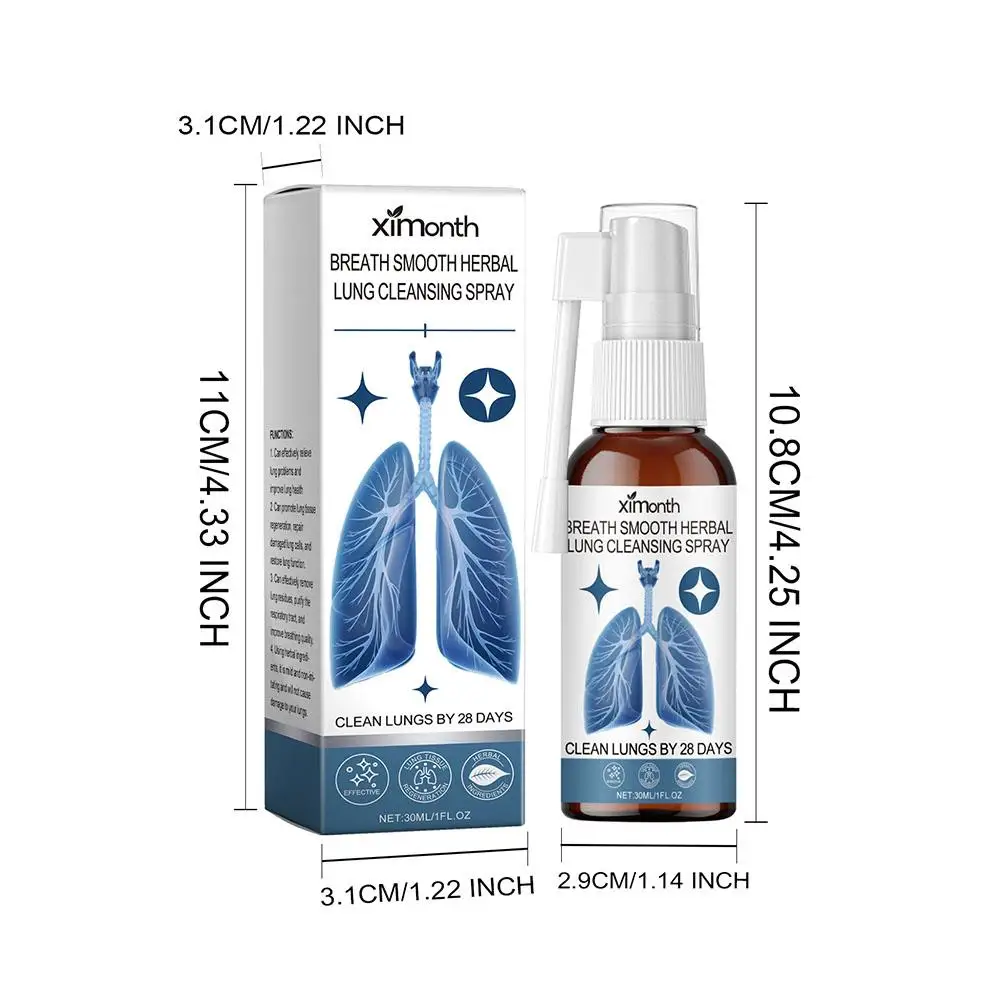 10X 30ml Herbal Lung Cleanse Mist Powerful Lung Support Cleanse & Breathe Herbal Mist Health Care Spray nasal spray herbal oral spray