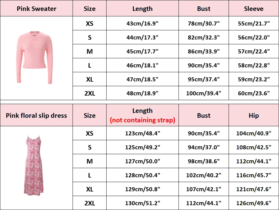 AP 2025 Spring and Summer Women Pink Pattern Satin Slip Dress Knitting V-neck Sweater Sweet Style Clothing