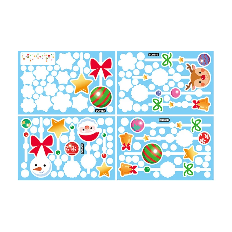 Description Picture 3 of itemChristmas Window Stickers Home Decorations Cartoon Mirror Xmas Static Sticker New Year 2025 Merry Santa Elk Room Wall Decor