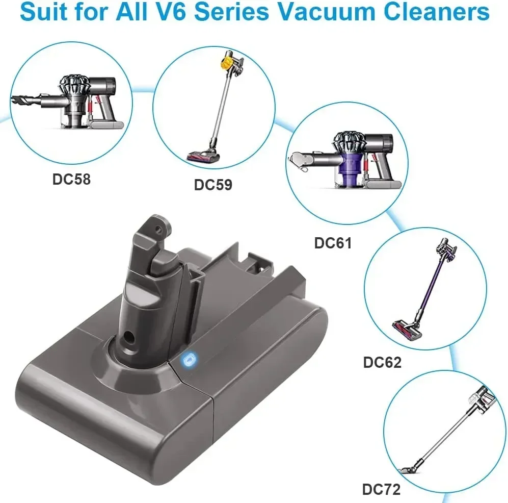 

Аккумулятор для пылесоса Dyson V6 V7 V8 V10 11 Series SV07 SV09 SV10 SV12 DC62