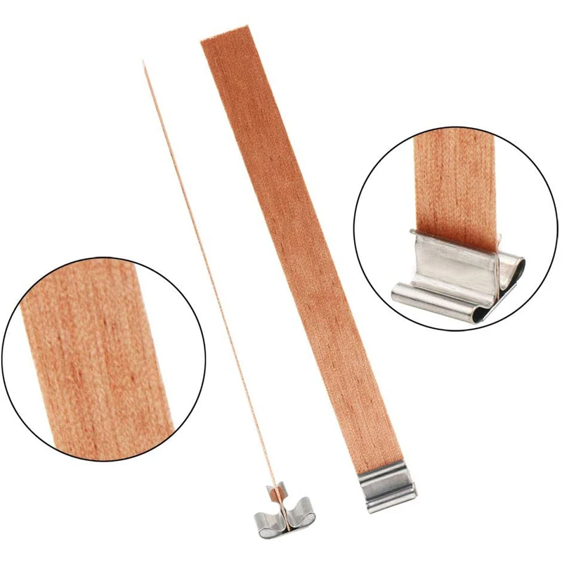 300 PCS Wood Candle Wicks with Iron Stand For DIY Candle Making Smokeless Handmade Soy Parffin Wax Wick 13&times;130mm XB