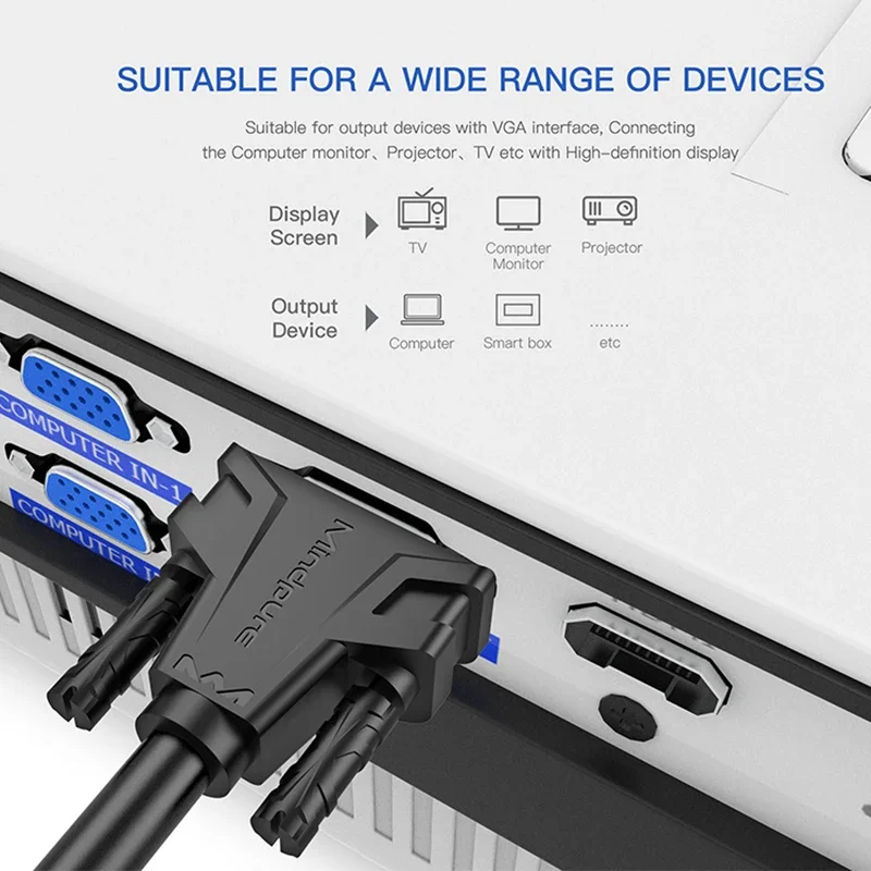 VGA HD 15 Pin Male To Male Extension Cable 1.5m 3m 5m 10m 15m for PC Laptop Projector HDTV Monitor