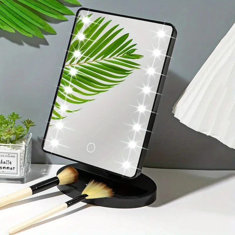 Lighted Makeup Mirror, Square Battery -use Beauty Mirror ,Touch Screen VanityMirror,Brightnes 3