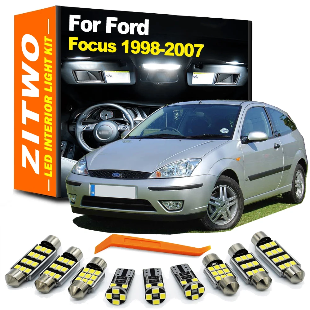 

ZITWO 14Pcs For Ford Focus 1998- 2001 2002 2003 2004 2005 2006 2007 Car LED Bulbs Interior Dome Map Reading Roof Trunk Light Kit