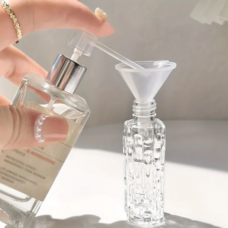1/3/6pcs+4 accessories 10ml travel mini perfume atomizer container with 3 spray bottles, 2 funnels, 2 dispenser diviners 5