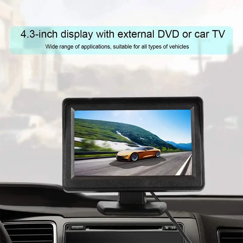 Wireless 2.4G Transmitter Receiver Kit 4.3 Inch Car Monitor Screen for Rear View Reverse Camera TFT LCD Display HD Digital Color