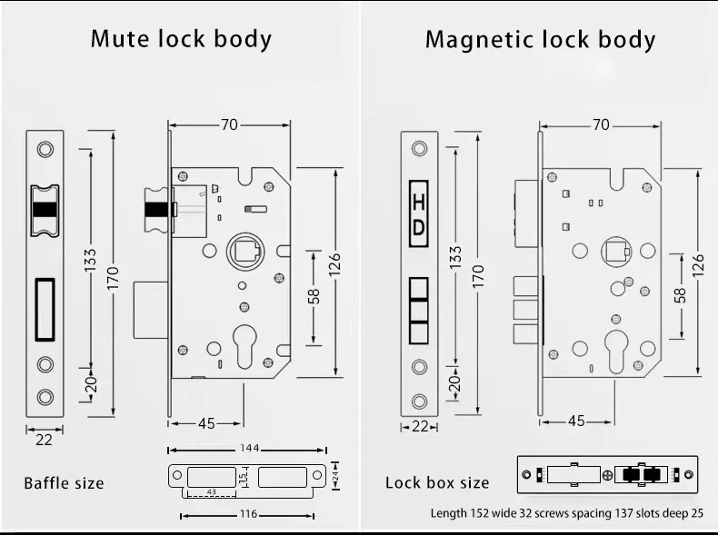 Sucção Door Lock Doméstico Split Room Door Lock Modern Mute Gold Handle