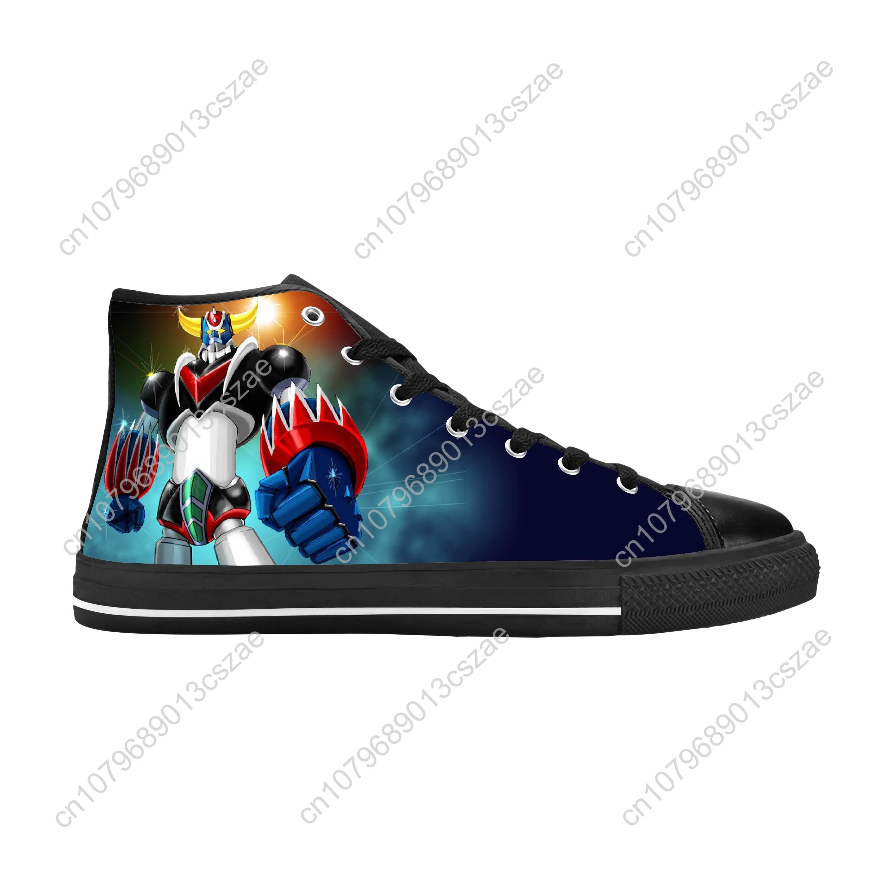 Anime Cartoon Manga UFO Robot Grendizer Goldrake Casual Cloth Shoes High Top Comfortable Breathable 3D Print Men Women Sneakers