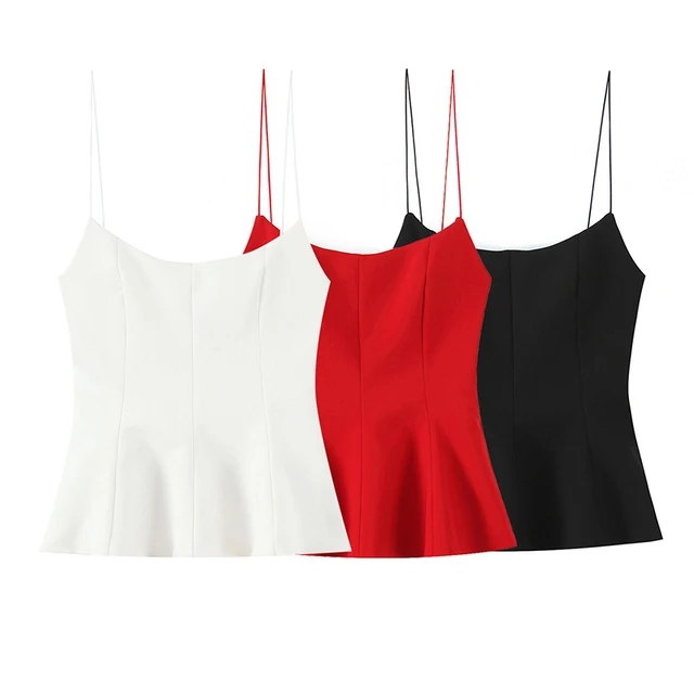 Willshela Women Fashion Solid Pleated Backless Side Zipper Tops Vintage Thin Straps Square Collar Female Chic Lady Camis