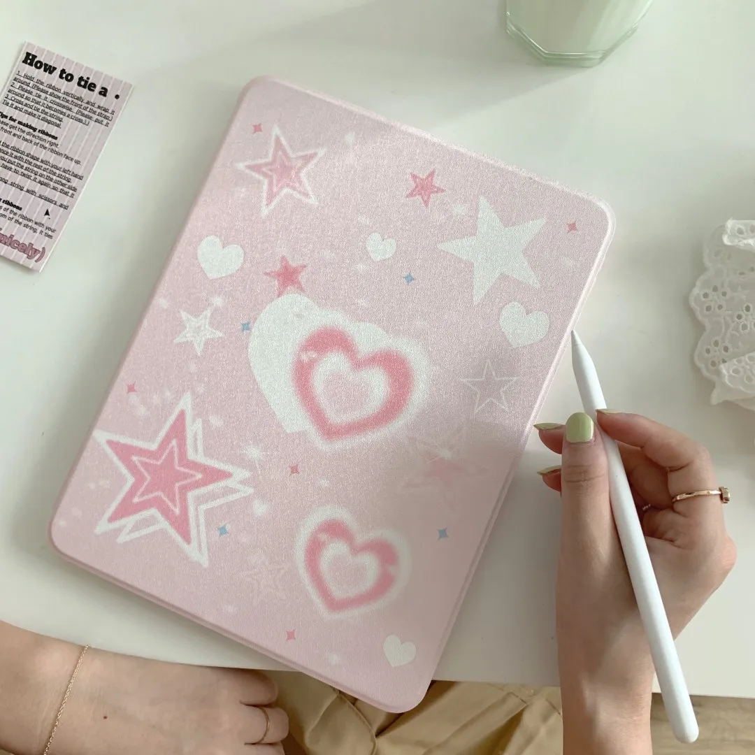 Pink Heart Love Case For iPad