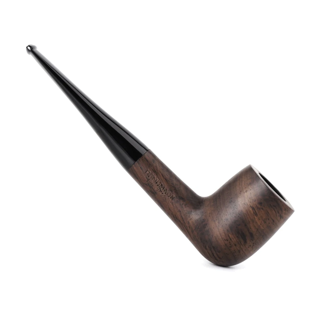 Straight handle billiard tobacco pipe acrylic long stem 9mm pipe channel sandalwood solid wood pipe length 145mm father gift tobacco pipe smoking pipe