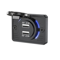 Enhanced USB Outlet Wall Mount with Sliding Cap - Fast Charging Power Adapter, Waterproof (Dual USB)