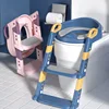 Folding Baby Toilet for Boys Girls Portable Children's Toilet Rack Step Stool Stair Style Seat Ring Kids Potty Toilet with Mat 1