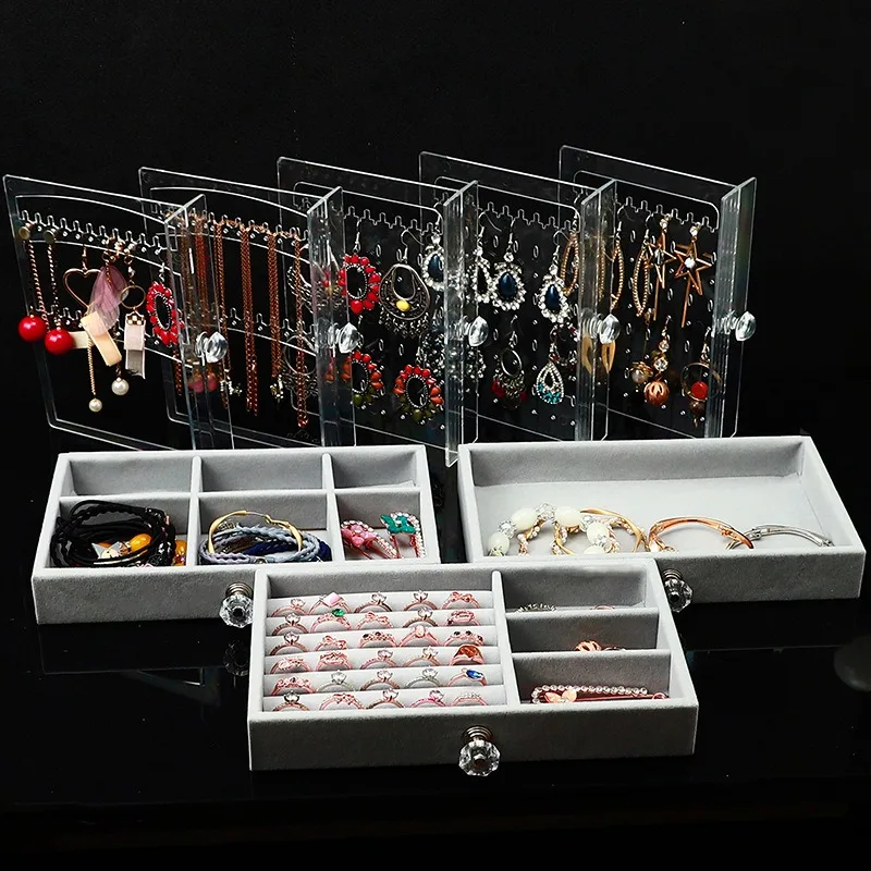 Acrylic Jewelry Box Organizer Clear Display Rack Three Layer Drawer Vertical Personalized Jewelry Box Gift Storage Container