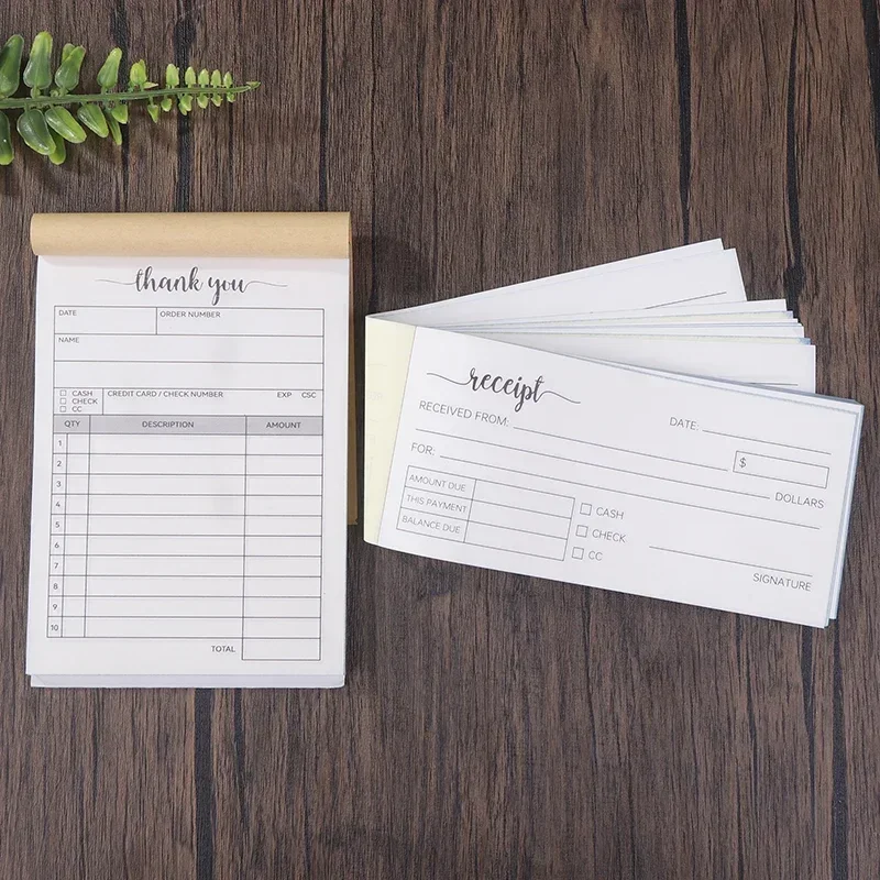 Professional Sales Invoice Receipt Book - Non-Carbon Copy, 50 Sheets (White/Yellow)