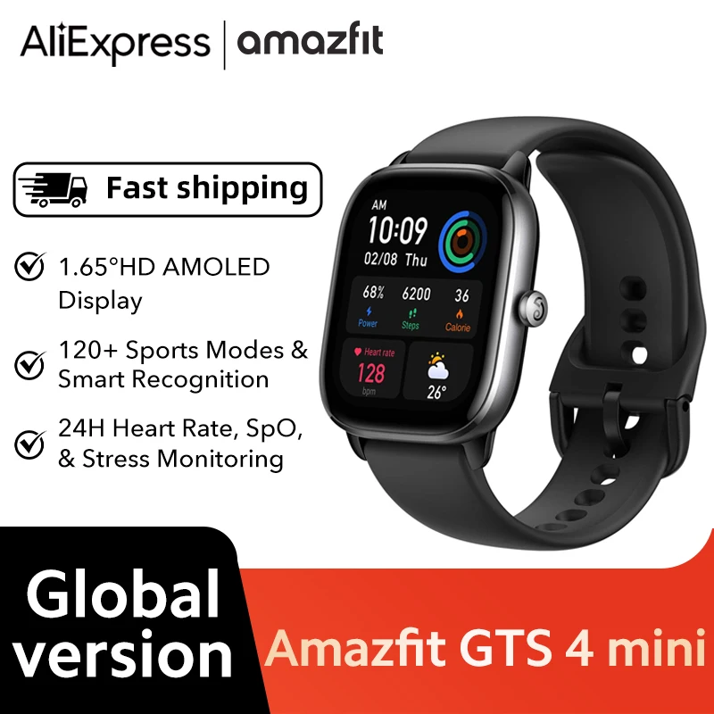 In Stock Used Amazfit Gts 4 Mini New 1.65 Inch Ultra Hd Amoled Display Alexa Built-In 24H Heart Rate 120 Sports Modes Smart Watch ราคา 5,545 บาท*ส่งฟรี