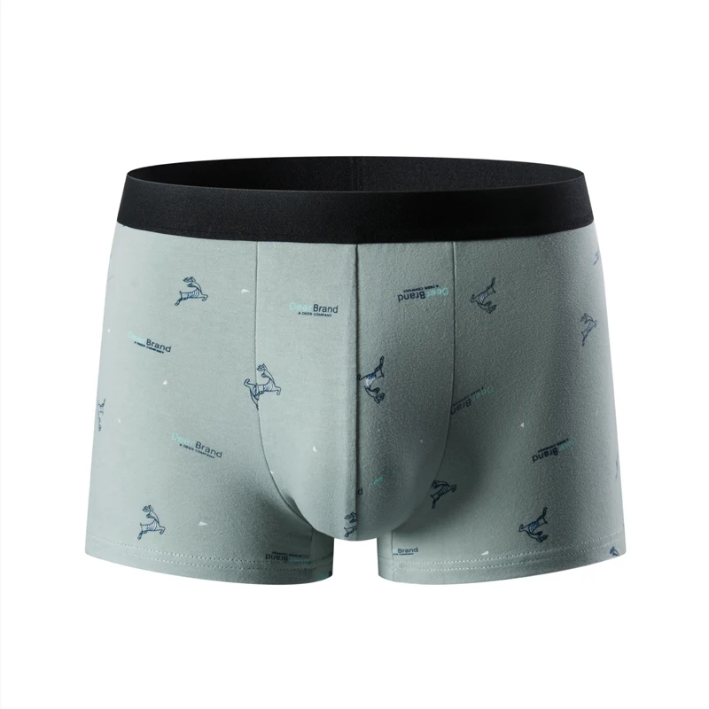 4-piece men's fashion printed boyshort comfortable plus size 5XL6XL juvenile underwear beach shorts elastic waist underwear 4