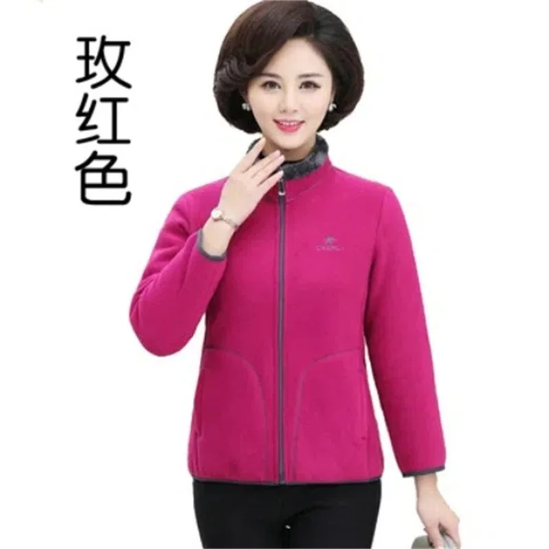 Size 5XL Mother Winter Coat Female Plush Fleece Jacket Large Size Middle Aged Women's Autumn Clothes Mother's Jacket Short Coat